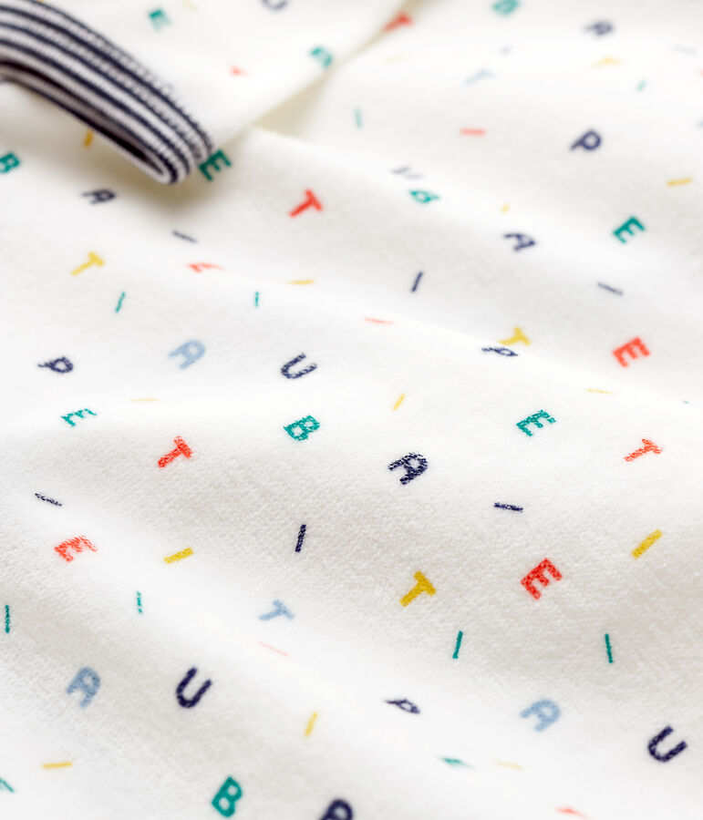 Pelele de terciopelo de beb&eacute; blanco/multicolor